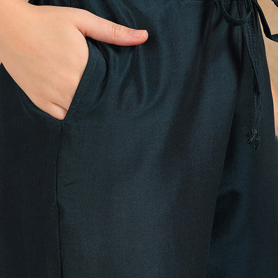 Silk Blend Green Embroidered Straight Kurta Pant With Dupatta VKSKD1933