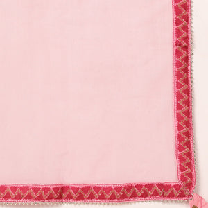 Pink Viscose Rayon Geometric Printed Straight Style Suit Set VKSKD1991