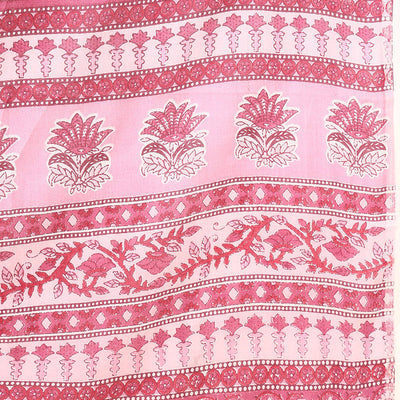 Pink Pure Cotton Floral Printed Yoke Design Suit Set VKSKD2017