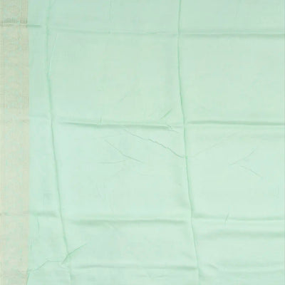 Light Blue Woven Blended Khaddi Georgette Saree With Meenakaari Floral Motifs-Light Blue