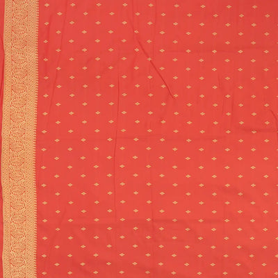 Yellow Blended Pashmina Kani Saree With Floral Motifs & Red Border-Yellow