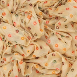 Off White Blended Pashmina Kani Saree With Floral Motifs & Red Border-Off White