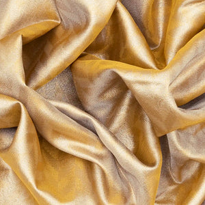 Gold Woven Viscose Tissue Saree With Paithani Border-Gold