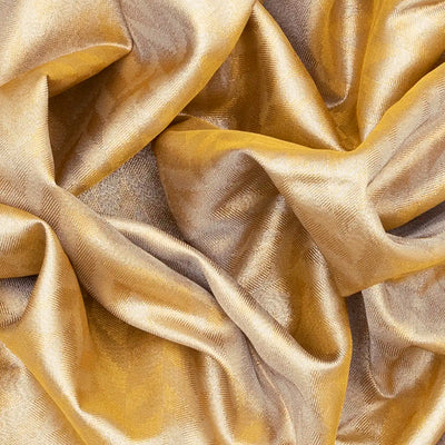 Gold Woven Viscose Tissue Saree With Paithani Border-Gold