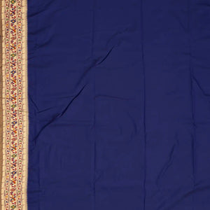 Gold Woven Viscose Tissue Saree With Paithani Border-Gold