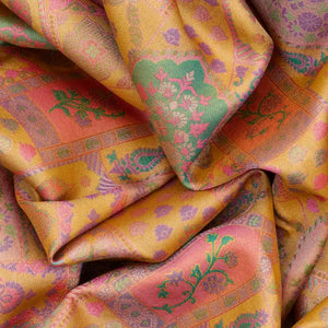 Grey Woven Viscose Tissue Saree With Meena Floral Motifs-Grey