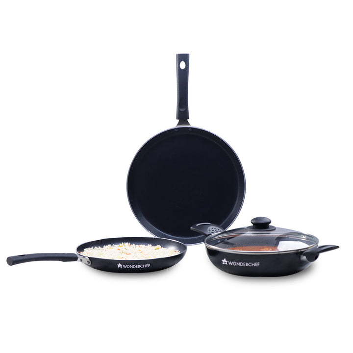 Valencia Non-stick Cookware Set - Black.