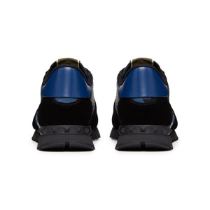 Valentino Bluette Black Camouflage Rockrunner Sneaker