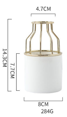 White Gold Vase Large