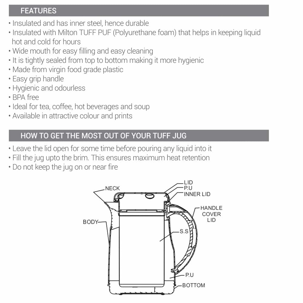 Viva Tuf Vacuum Insulated Jug (Milton)