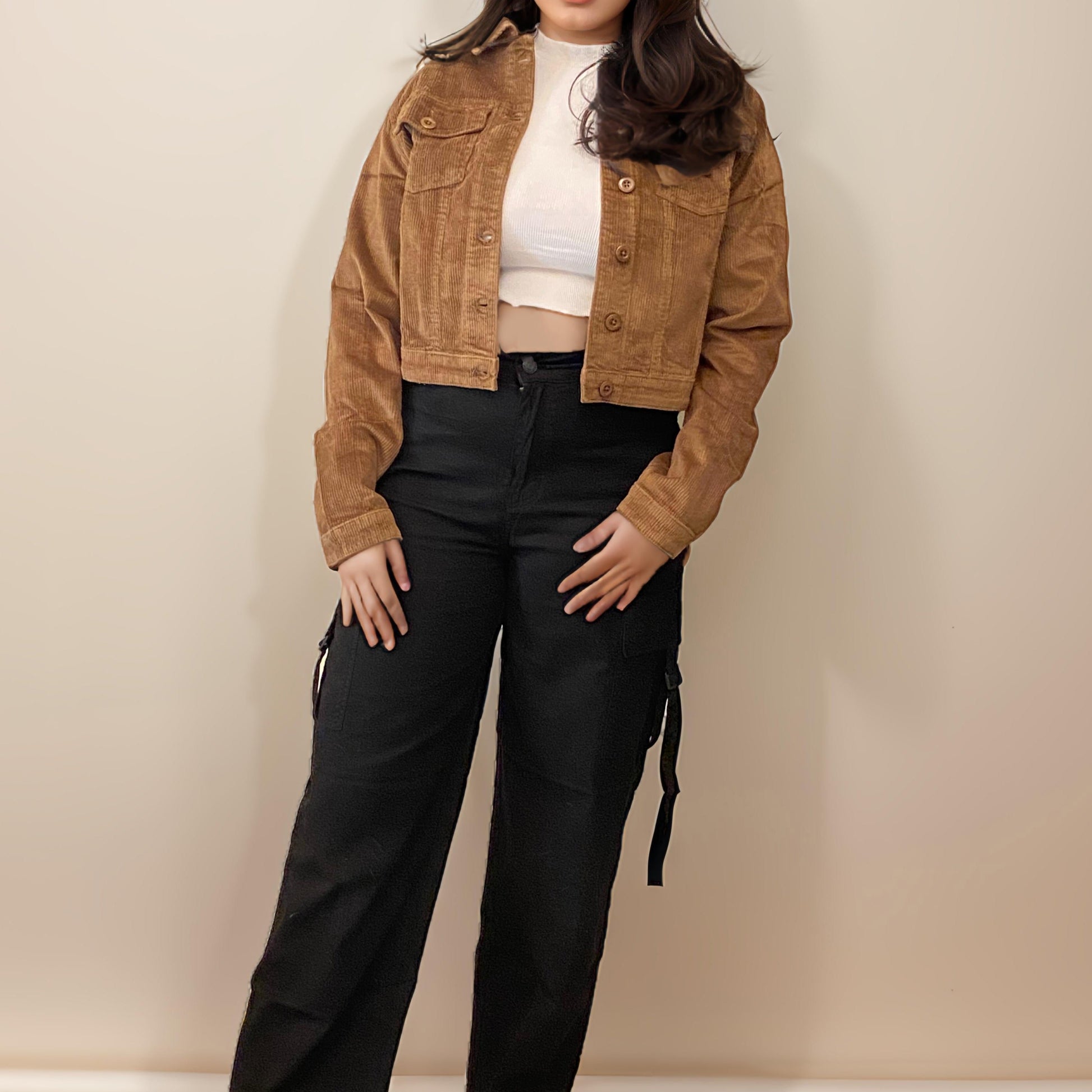 Black Straight Cargo Pants