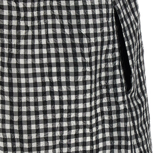 Ganni Crinkled Check Long Dress