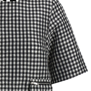 Ganni Crinkled Check Mini Dress