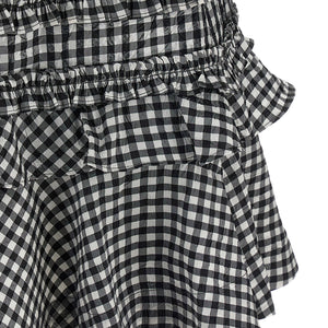 Ganni Crinkled Check Mini Dress