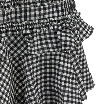 Ganni Crinkled Check Mini Dress