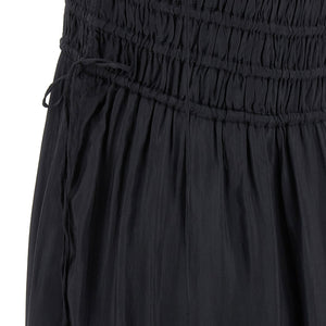 Ganni Black Smock Tie Dress