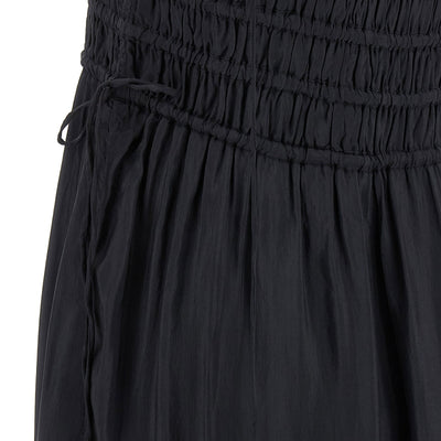 Ganni Black Smock Tie Dress