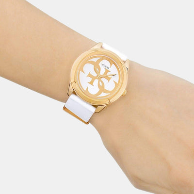 G twist Women Quartz White Dial Analog Silicone Watch W0911L5