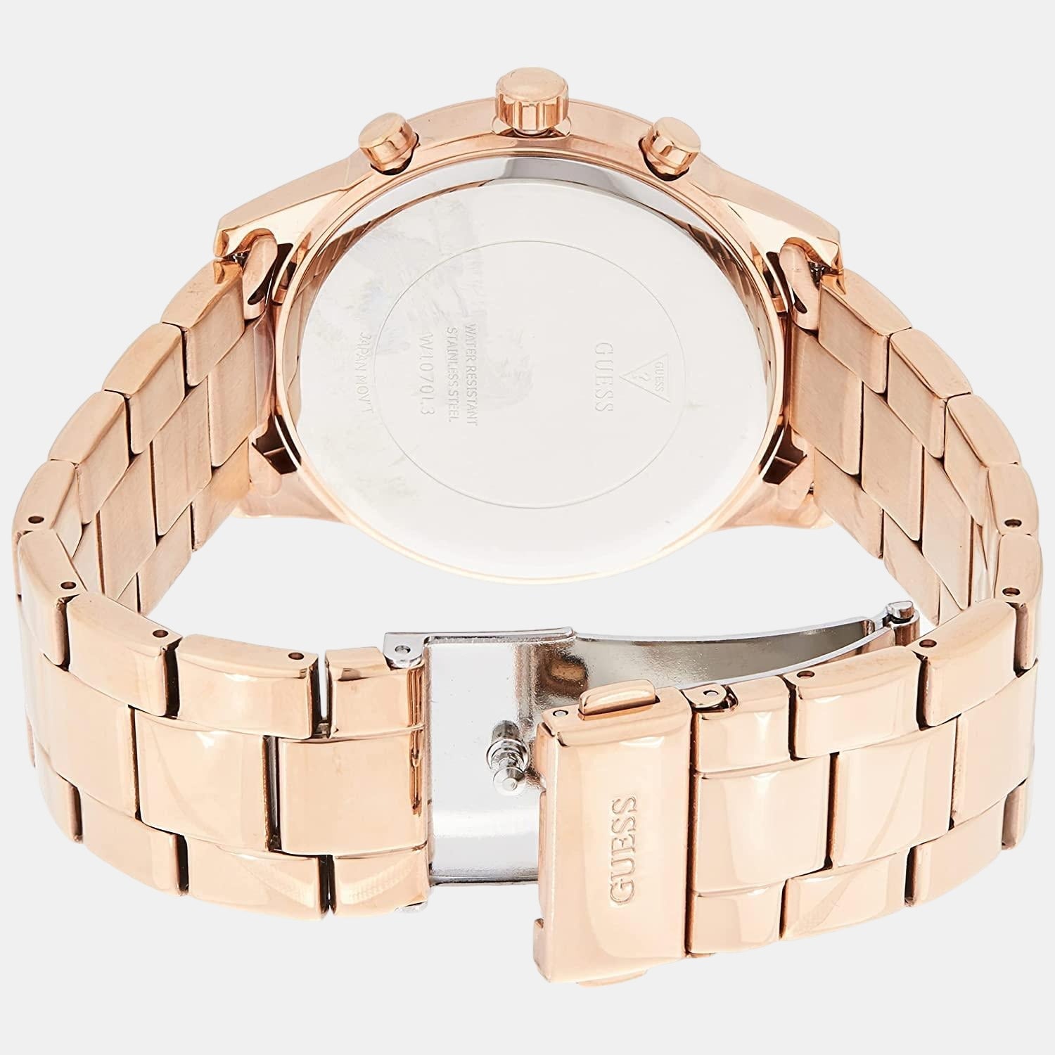 Guess Dress Women Quartz Rose Gold Dial Chronograph Stainless Steel Watch W1070L3
