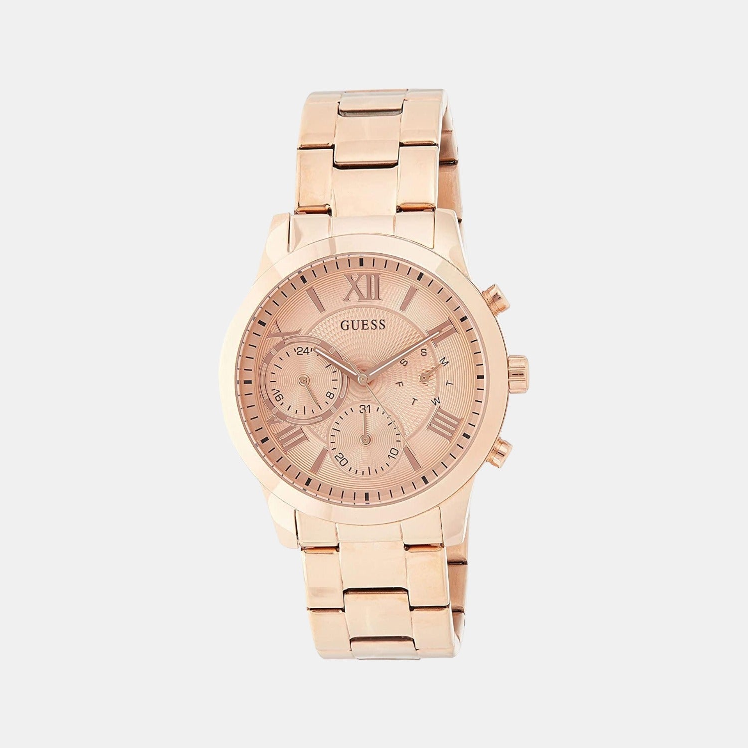 Guess Dress Women Quartz Rose Gold Dial Chronograph Stainless Steel Watch W1070L3