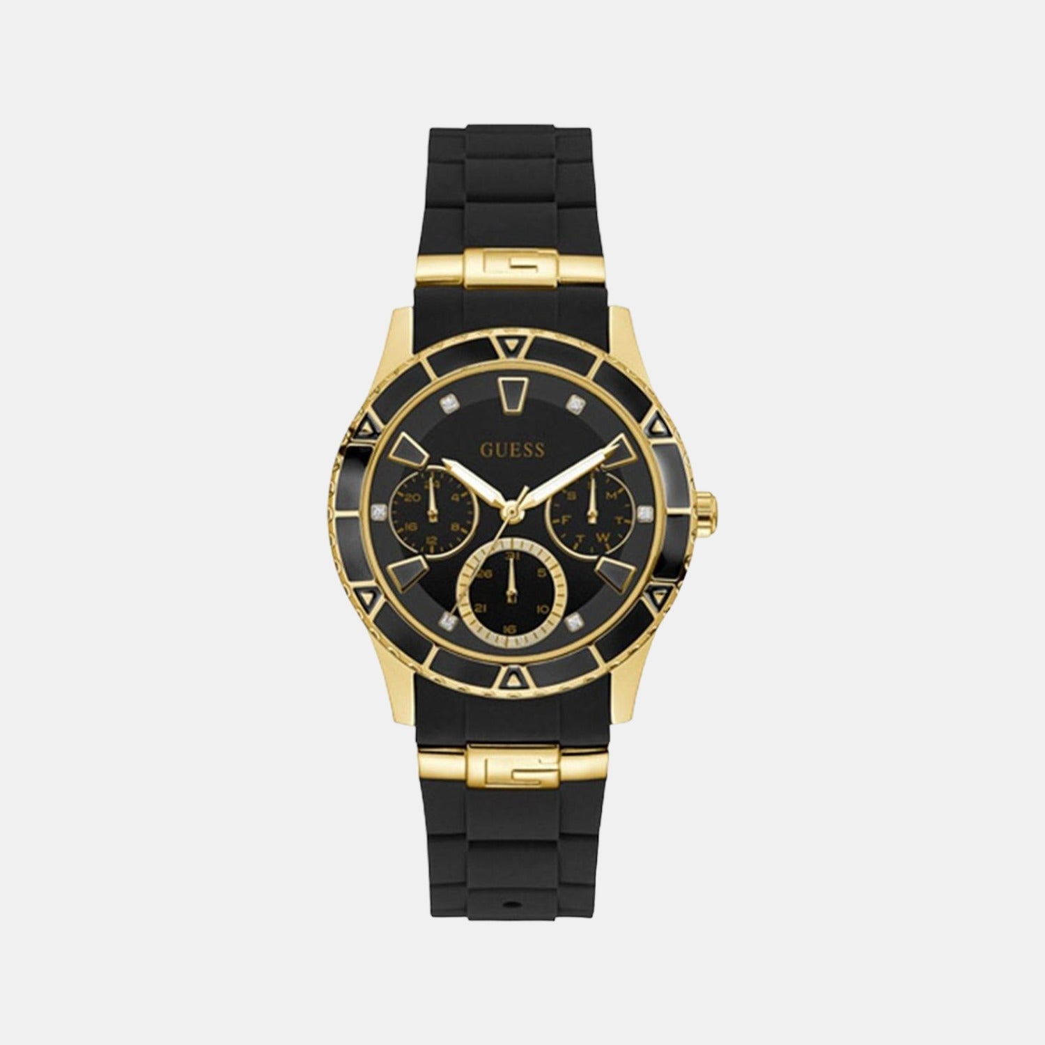 Guess Sport Women Quartz Black Dial Chronograph Silicone Watch W1157L1