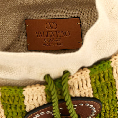 Valentino Garavani Raffia Small Bucket Bag