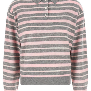 Guest In Residence Clloegiate Stripe Polo Sweater