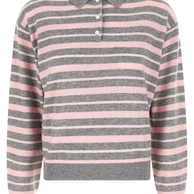 Guest In Residence Clloegiate Stripe Polo Sweater