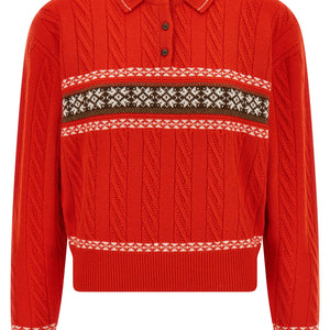 Guest In Residence Cable Collegiate Polo Sweater