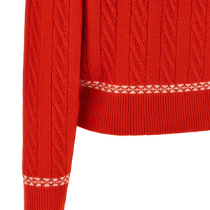 Guest In Residence Cable Collegiate Polo Sweater