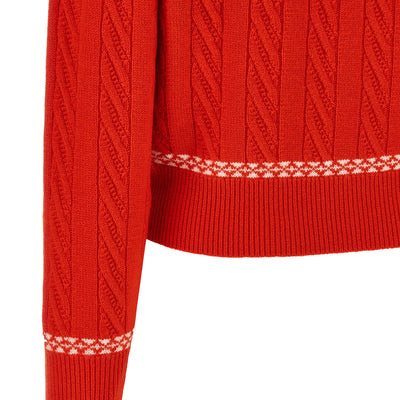 Guest In Residence Cable Collegiate Polo Sweater