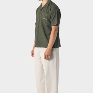 Pas De Monaco Waffle Khaki Polo Shirt