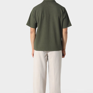 Pas De Monaco Waffle Khaki Polo Shirt