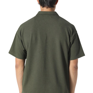 Pas De Monaco Waffle Khaki Polo Shirt