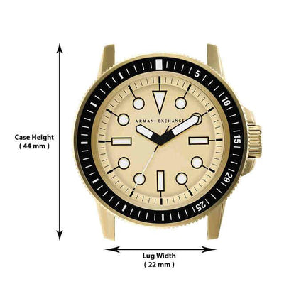 Armani Exchange Leonardo  Gold Dial Men 44mm