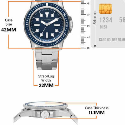 Armani Exchange Leonardo Blue Dial Men 42mm