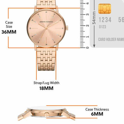 Armani Exchange Analog Rose Gold Dial Women 36mm