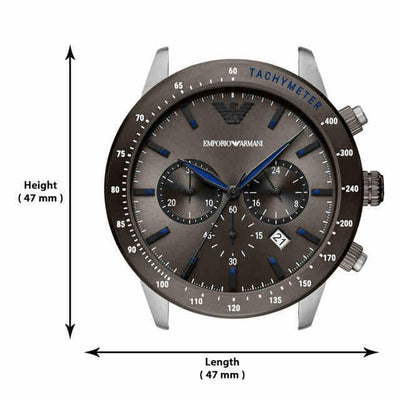 Emporio Armani Mario Grey Dial Men 43mm