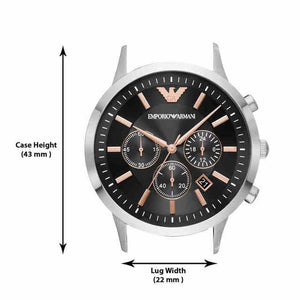 Emporio Armani Renato Black Dial Men 32mm