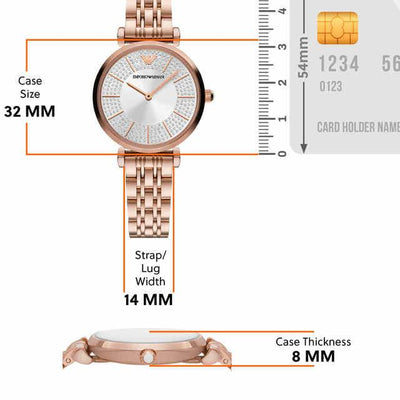 Emporio Armani Gianni T-Bar Silver Dial Women 32mm