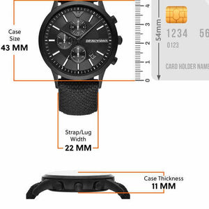 Emporio Armani Renato Black Dial Men 43mm