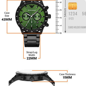 Emporio Armani Mario Black Dial Men 43mm