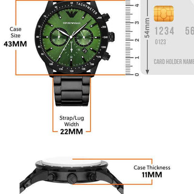 Emporio Armani Mario Black Dial Men 43mm