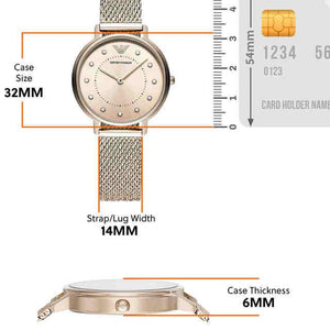 Emporio Armani Kappa Rose Gold Dial Women 32mm