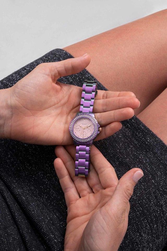 Guess Crown Jewel Purple Dial Women 36mm