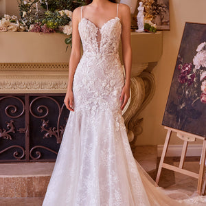 Fitted Cold Shoulder Bridal Gown by Ladivine WL051