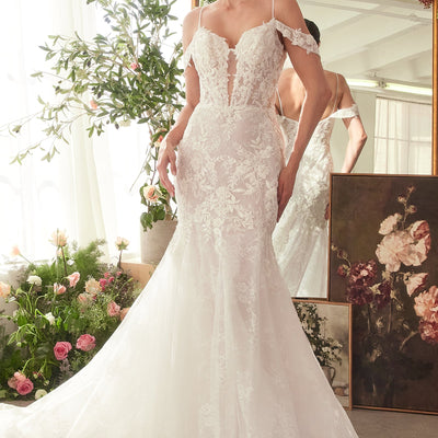 Fitted Cold Shoulder Bridal Gown by Ladivine WL051