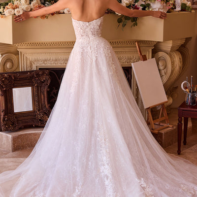 Applique Strapless A-line Bridal Gown by Ladivine WL052
