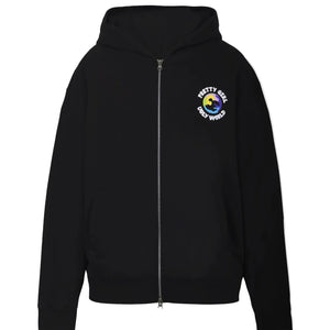 Pretty Girl Ugly World Zip Black Hoodie