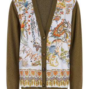 Etro Paisley Silk Insert Cardigan